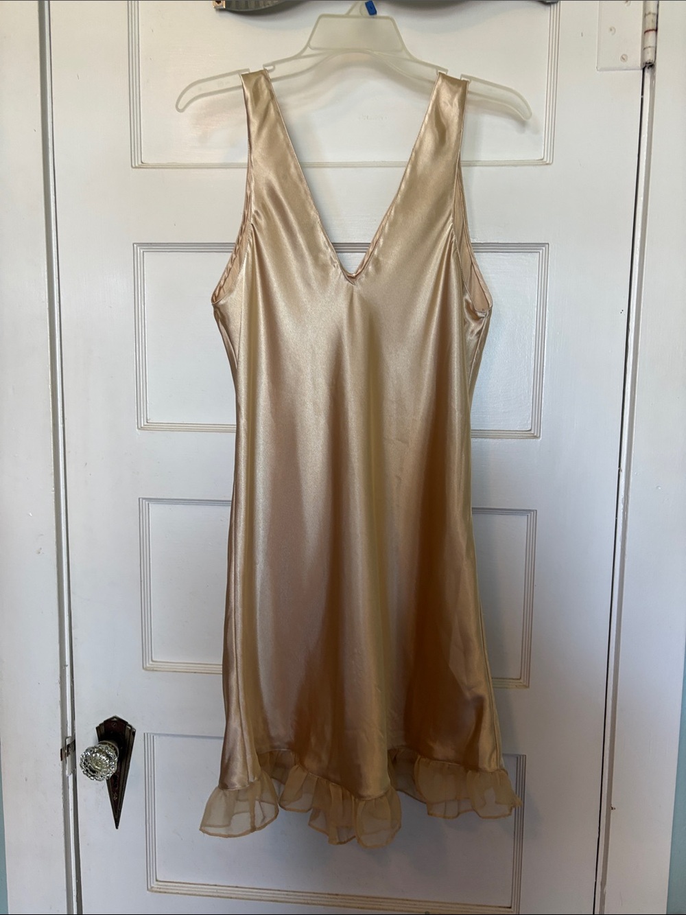 Amanda Stewart Intimates Women's Champagne Satin Night Dress Size L - Picture 3 of 7